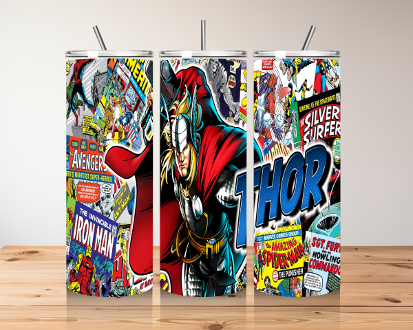 Classic Comic Heroes Tumbler - Customizable Superhero Drinkware